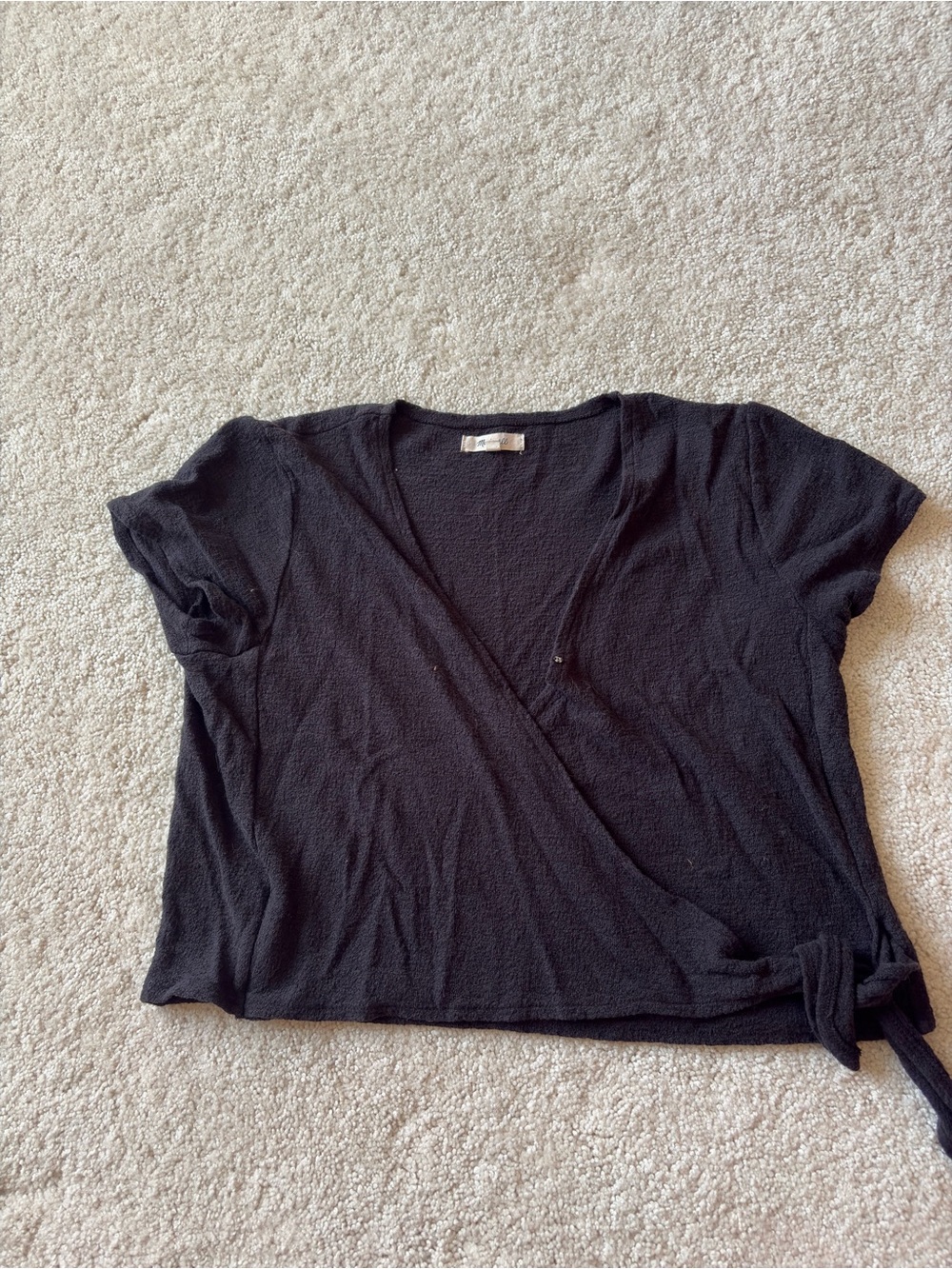 Madewell Wrap Short Sleeve Crop Top